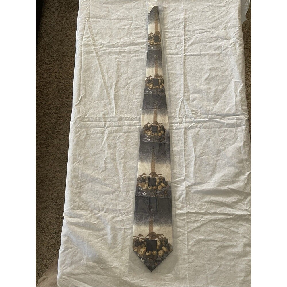 Vintage 1980’s Claude Montana Gold Fruit Tree 100% Silk Tie -Dead Stock - Italy